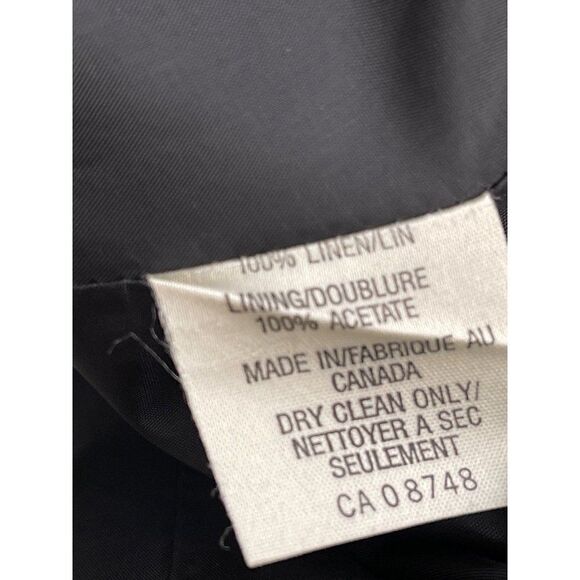 Roger Edwards Black Linen Wrap Dress with Asymmetrical Collar Size 4 - Picture 12 of 12